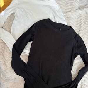 Hollister Black & White Long Sleeve Tops